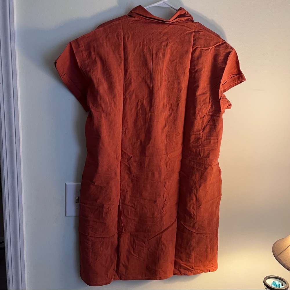 NWT Women’s rust colored button down dress Large - Picture 4 of 10